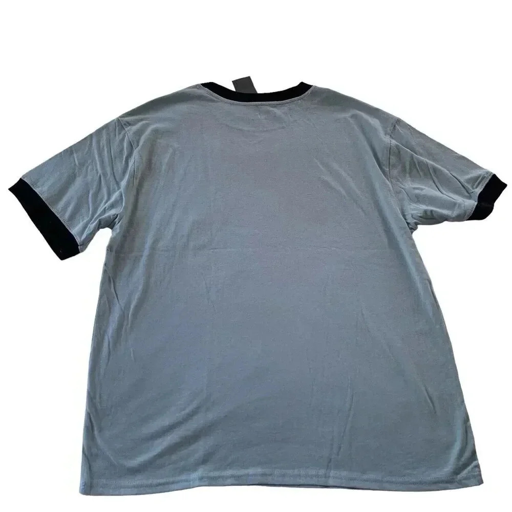 🩵Adult Billie Eilish Ringer Tee Graphic Print Teal Green Shirt Size Large NWT - Picture 3 of 9